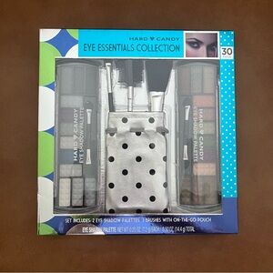 Hard Candy Eye Essentials Collection 30Pc Set 2 Eyeshadow Palettes Brushes Pouch